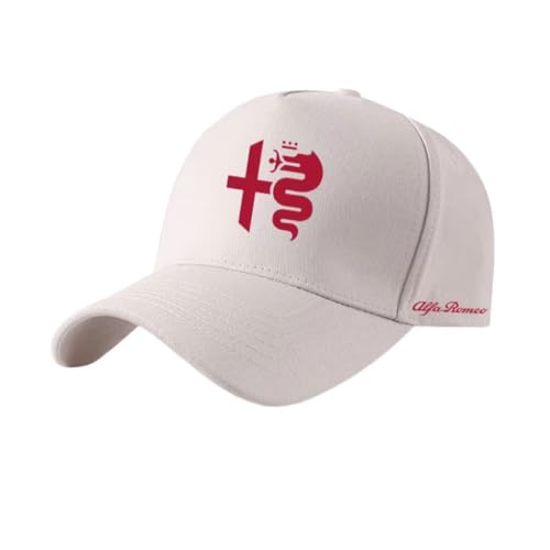 SYXWJL Auto Kappe für Alfa Romeo 156, Baseballkappe Basecap Mütze Basecap Herren Unisex Kappe Verstellbar Baumwolle mit Auto Logo Baseball Cap für Herren Damen Zubehör,Beige-B von SYXWJL