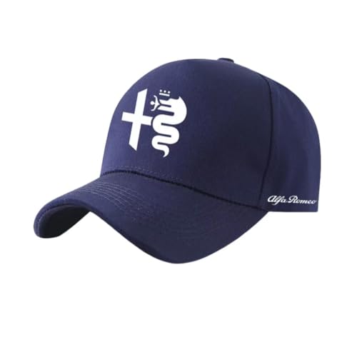 SYXWJL Auto Kappe für Alfa Romeo 156, Baseballkappe Basecap Mütze Basecap Herren Unisex Kappe Verstellbar Baumwolle mit Auto Logo Baseball Cap für Herren Damen Zubehör,Navy Blue-B von SYXWJL