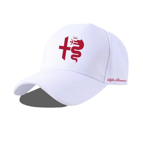 SYXWJL Auto Kappe für Alfa Romeo 156, Baseballkappe Basecap Mütze Basecap Herren Unisex Kappe Verstellbar Baumwolle mit Auto Logo Baseball Cap für Herren Damen Zubehör,White-B von SYXWJL