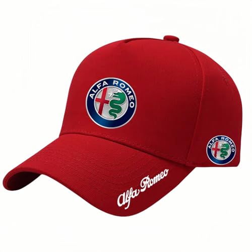 SYXWJL Auto Kappe für Alfa Romeo GT 2003-2010, Baseballkappe Basecap Mütze Basecap Herren Unisex Kappe Verstellbar Baumwolle mit Auto Logo Baseball Cap für Herren Damen Zubehör,Red von SYXWJL