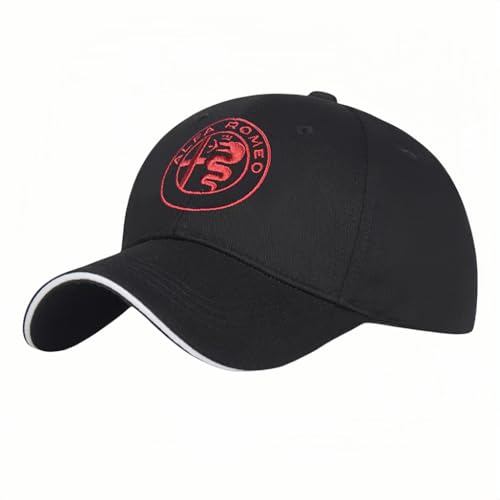 SYXWJL Auto Kappe für Alfa Romeo Giulietta, Baseballkappe Basecap Mütze Basecap Herren Unisex Kappe Verstellbar Baumwolle mit Auto Logo Baseball Cap für Herren Damen Zubehör,Black von SYXWJL