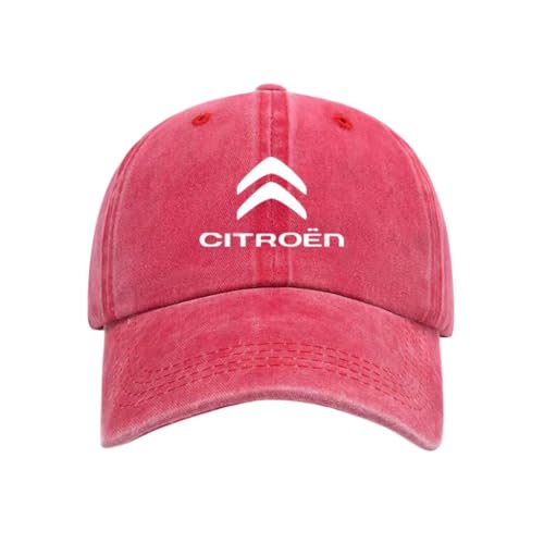 SYXWJL Auto Kappe für Citroen C3 Aircross, Baseballkappe Basecap Mütze Basecap Herren Unisex Kappe Verstellbar Baumwolle mit Auto Logo Baseball Cap für Herren Damen Zubehör,Red von SYXWJL