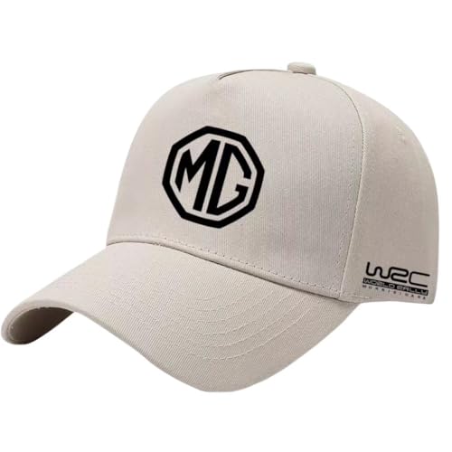SYXWJL Auto Kappe für MG MG3, Baseballkappe Basecap Mütze Basecap Herren Unisex Kappe Verstellbar Baumwolle mit Auto Logo Baseball Cap für Herren Damen Zubehör,Beige von SYXWJL