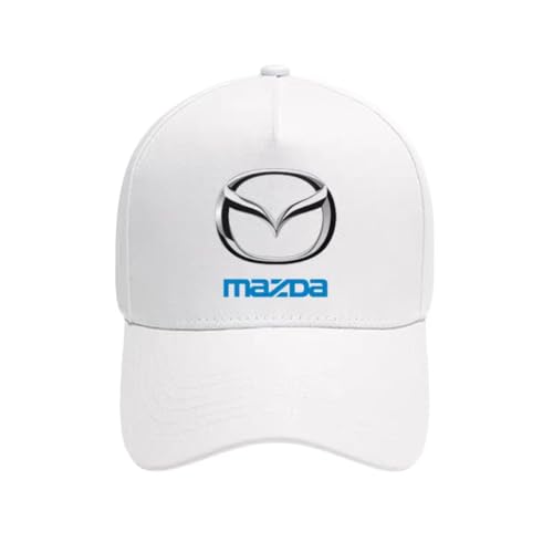 SYXWJL Auto Kappe für Mazda CX-30 2019-2023, Baseballkappe Basecap Mütze Basecap Herren Unisex Kappe Verstellbar Baumwolle mit Auto Logo Baseball Cap für Herren Damen Zubehör,White von SYXWJL