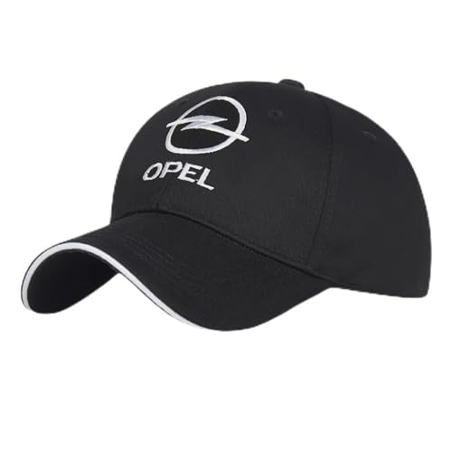 SYXWJL Auto Kappe für Opel Corsa, Baseballkappe Basecap Mütze Basecap Herren Unisex Kappe Verstellbar Baumwolle mit Auto Logo Baseball Cap für Herren Damen Zubehör,Black von SYXWJL