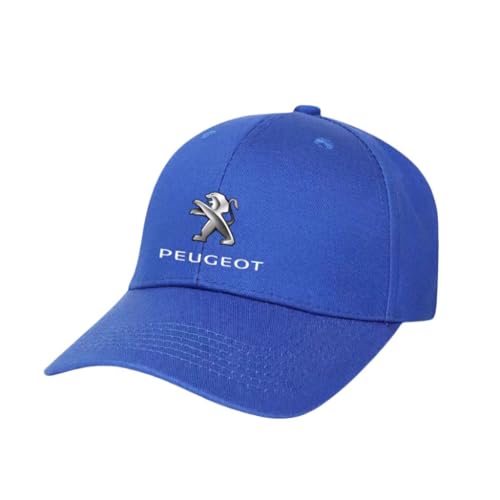 SYXWJL Auto Kappe für Peugeot 207, Baseballkappe Basecap Mütze Basecap Herren Unisex Kappe Verstellbar Baumwolle mit Auto Logo Baseball Cap für Herren Damen Zubehör,A-Blue von SYXWJL