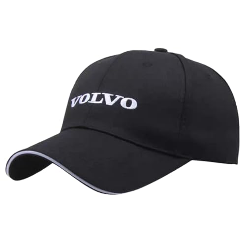 SYXWJL Auto Kappe für Volvo XC60 2017-2023, Baseballkappe Basecap Mütze Basecap Herren Unisex Kappe Verstellbar Baumwolle mit Auto Logo Baseball Cap für Herren Damen Zubehör,Black von SYXWJL