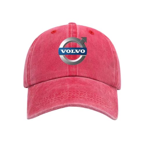 SYXWJL Auto Kappe für Volvo XC90, Baseballkappe Basecap Mütze Basecap Herren Unisex Kappe Verstellbar Baumwolle mit Auto Logo Baseball Cap für Herren Damen Zubehör,Red von SYXWJL