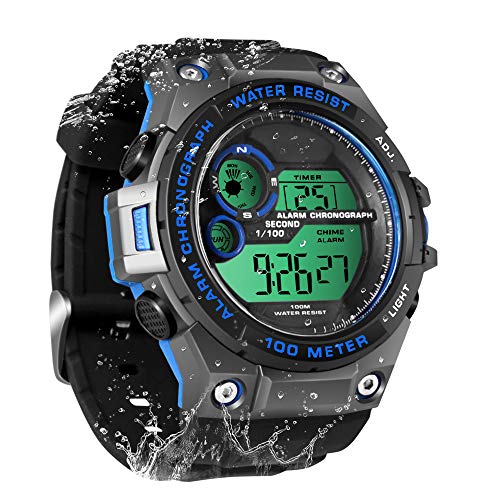 TEKMAGIC SZBANGLIN 10 ATM wasserdichte Digitale Schwimmuhr Sporttaucheruhr mit Funktionen von Timer, Stoppuhr, Wecker, Dual Zeitzonenanzeige, 12/24 Stunden Format Wählbar TEKMAGIC SZBANGLIN 10 ATM wasserdichte Digitale Schwimmuhr Sporttaucheruhr mit Funktionen von Timer, Stoppuhr, Wecker, Dual Zeitzonenanzeige, 12/24 Stunden Format Wählbar von TEKMAGIC
