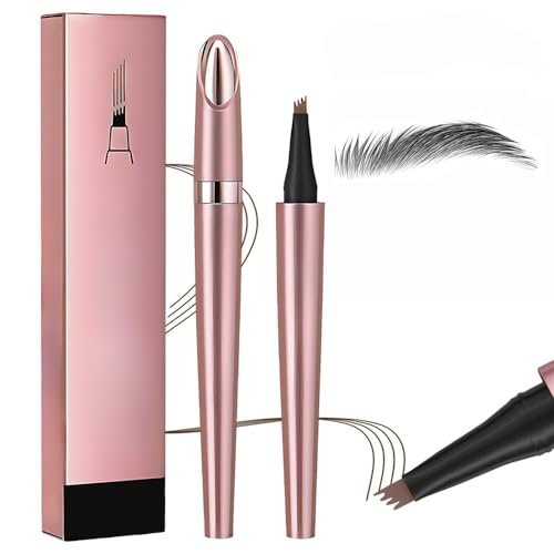 Wasserdichter Augenbrauenstift, 4-Gabel Spitze 3D Microblading wasserdichter Augenbrauen Bleistift, natürliches Make-up Fine Stroke Magic Augenbrauen Bleistift Spitze für Frauen (Grau) von SZCLKJGS