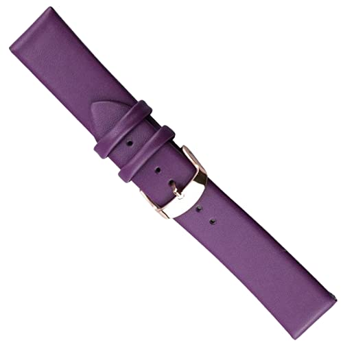 SZCURC Uhrenarmband aus echtem Leder, 20 mm, 22 mm - stilvolles und langlebiges Ersatzband für Uhren - passend für Männer und Frauen, Lila, 20 mm von SZCURC