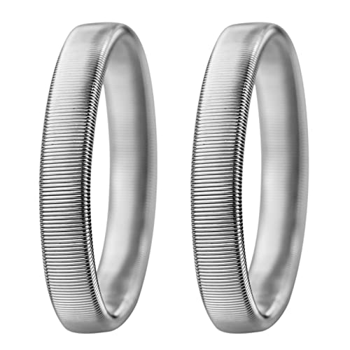 SZCXDKJ 1 Paar verstellbare Hemdärmelhalter, elastische Metallarmbänder verhindern das Verrutschen der Manschetten, silber, 90 von SZCXDKJ
