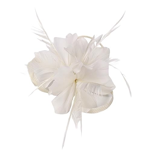 Hats Bridal Headpiece Ladies Girls Hair Clip Accessory Cocktail Hair Clip Classic Headdress 20s Headband Feather Wedding Hair Pin Hair Accessories Church Tea Party (F, One Size) von SZFRYEU