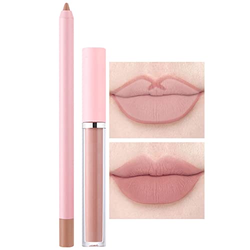 MatteLip Liner & Lip Gloss Kit Weiß Grün Schwarz Lila -Lippenstift Antihaft-Becher, nicht verblassender flüssiger Lippenstift, langlebig für Halloween-Cosplay (L, One Size) von SZFRYEU