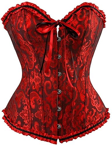 SZIVYSHI Damen Vollbrust Corsage Korsett Top Gothic Vintage Corsagen Bustier Corsette von SZIVYSHI