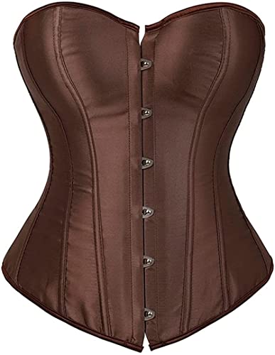 SZIVYSHI Sexy Damen Korsett Corsage Braun, perfekt für Steampunk, Gothic, Piraten Kostüm Outfits Corset - Große XXL von SZIVYSHI