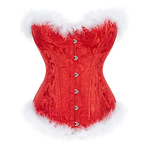 SZIVYSHI Weihnachts Korsett Dessous Top - Weihnachts Outfits Corset für Frauen - Rot Corsage - Größe L von SZIVYSHI