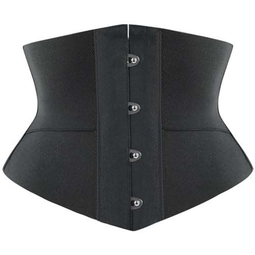 SZIVYSHI Taillentrainer mit weichen Stahlstäben, Sport Unterbrust Korsett Taillen-Cincher, schwarzer Figurformer (2XL-3XL) von SZIVYSHI