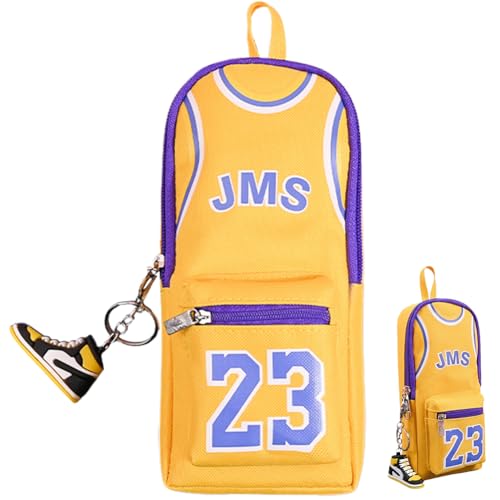 SZJFYMQ Basketball Player Federmäppchen Große Kapazität,23 Gelb Basketball Federmäppchen,Große Aufbewahrung Farbe Bleistift Tasche Tragbar für Schule Mädchen Jungen Büro Damen （21 * 10 * 8cm） von SZJFYMQ
