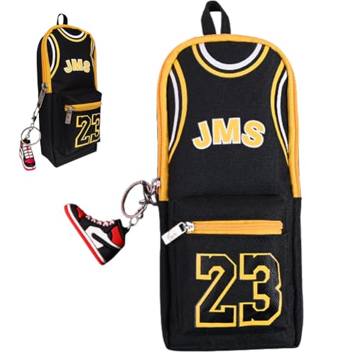SZJFYMQ Basketball Player Federmäppchen Große Kapazität,schwarz 23. Basketball Federmäppchen,Große Aufbewahrung Farbe Bleistift Tasche Tragbar für Schule Mädchen Jungen Büro Damen （21 * 10 * 8cm） von SZJFYMQ