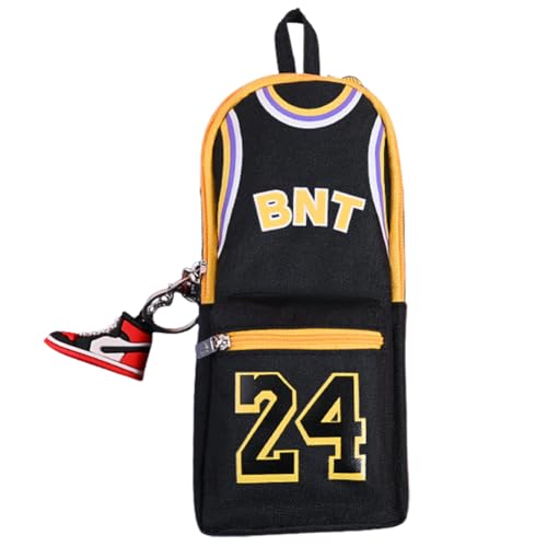SZJFYMQ Basketball Player Federmäppchen Große Kapazität,schwarz 24. Basketball Federmäppchen, Große Aufbewahrung Farbe Bleistift Tasche Tragbar für Schule Mädchen Jungen Büro Damen （21 * 10 * 8cm） von SZJFYMQ