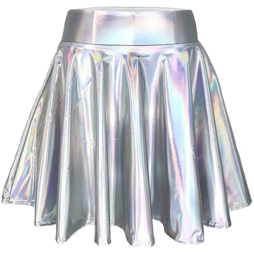 Damen Glänzend Metallisch Rave Party Stretch Skater Mini Rock Hohe Taille Elastischer Plisseerock Pull On Faltenrock L Damen Glänzend Metallisch Rave Party Stretch Skater Mini Rock Hohe Taille Elastischer Plisseerock Pull On Faltenrock L von SZJIAHTM