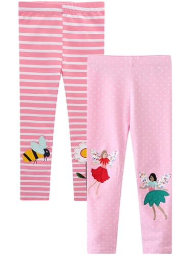 SZJIAHTM 2 er-Pack Mädchen Kinder Leggings Hosen Multicolour Gymnastikhose Leggings Einhorn Gedruckt Elastisch Baumwolle Stretch Lang Hosen Jogginghose von SZJIAHTM