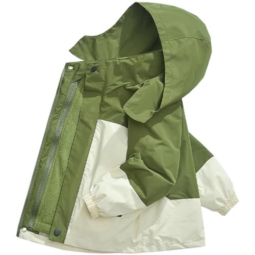 SZJIAHTM Kinder Jungen Gefütterte Regenmante 3 in 1 Softshelljacken mit Fleecefutter Kapuze Outdoor Wasserdichte Jacke Softshelljacke 170 von SZJIAHTM
