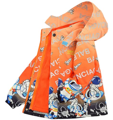 SZJIAHTM Kinder Jungen Gefütterte Regenmante 3 in 1 Softshelljacken mit Fleecefutter Kapuze Outdoor Wasserdichte Jacke Softshelljacke 170 von SZJIAHTM