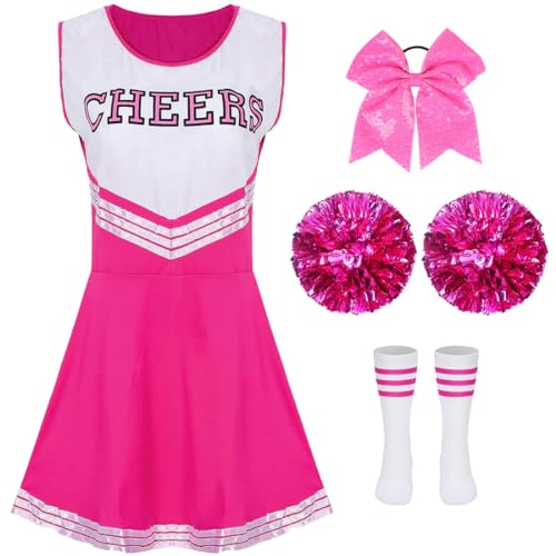 SZJIAHTM Kinder Mädchen Cheerleadering Outfit Tanzkostüm Set Mit Pompoms Socken Kopfschmuck Schulkind Cheerleader Tanzkleid für Halloween KarnevalFasching Party SZJIAHTM Kinder Mädchen Cheerleadering Outfit Tanzkostüm Set Mit Pompoms Socken Kopfschmuck Schulkind Cheerleader Tanzkleid für Halloween KarnevalFasching Party von SZJIAHTM