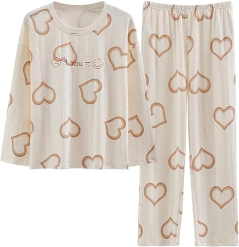 SZJIAHTM Teenager Mädchen Langarm Zweiteiliger Schlafanzüge Set Baumwolle Schlafanzug Tops und Schlafhose Nachtwäsche Pyjama Set Loungewear von SZJIAHTM