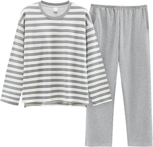 SZJIAHTM Teenager Mädchen Langarm Zweiteiliger Schlafanzüge mit integriertem BH Set Baumwolle Schlafanzug Cartoon Tops und Schlafhose Nachtwäsche Pyjama Nightwear Set Loungewear von SZJIAHTM