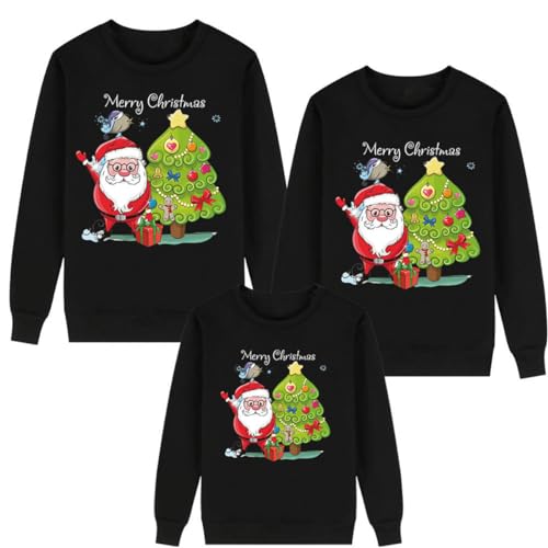 SZJIAHTM Weihnachtspullover Familie Set Ugly Sweatshirt Rentier Muster Bluse Top Weihnachtspullis Xmas Rentier Muster Bluse Top Pulli Familien Outfit Set für Herren Damen Kinder von SZJIAHTM