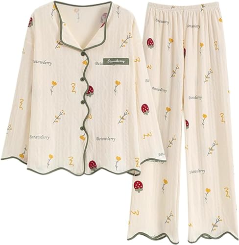 SZJIAHTM Zweiteiliger Loungewear Set Baumwolle Langarm Nachtwäsche Kinder Button Down Cartoon Tops und Lange Hose Pjs Outfits Pyjama für Teenager Mädchen SZJIAHTM Zweiteiliger Loungewear Set Baumwolle Langarm Nachtwäsche Kinder Button Down Cartoon Tops und Lange Hose Pjs Outfits Pyjama für Teenager Mädchen von SZJIAHTM