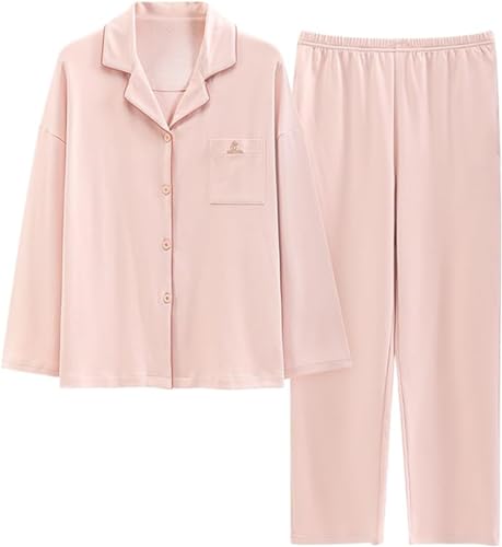 SZJIAHTM Zweiteiliger Loungewear Set Baumwolle Langarm Nachtwäsche Kinder Button Down Cartoon Tops und Lange Hose Pjs Outfits Pyjama für Teenager Mädchen von SZJIAHTM