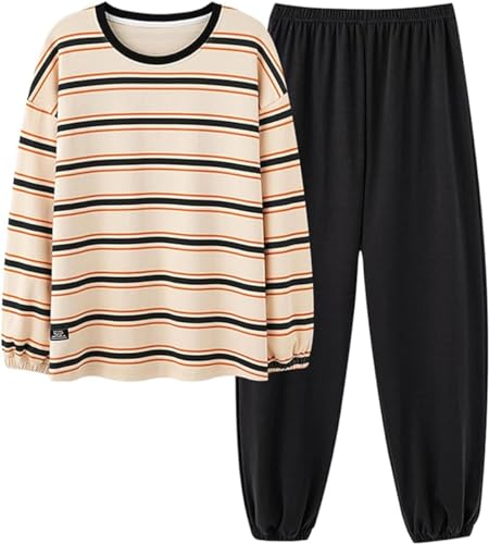 SZJIAHTM Zweiteiliger Pyjamas Loungewear Set Baumwolle Langarm Nachtwäsche Kinder Nachtwäsche Outfits Pyjama für Teenager Mädchen von SZJIAHTM