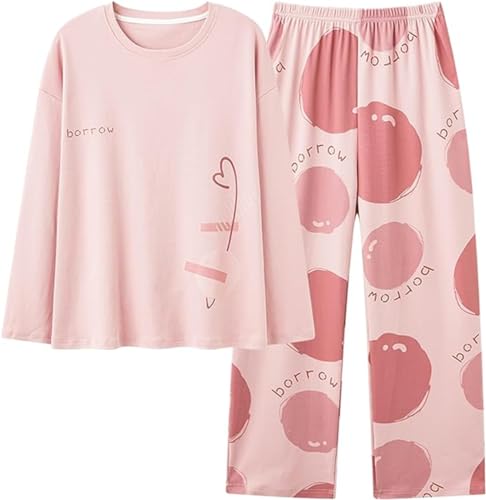 SZJIAHTM Zweiteiliger Pyjamas Loungewear Set Baumwolle Langarm Nachtwäsche Kinder Nachtwäsche Outfits Pyjama für Teenager Mädchen von SZJIAHTM