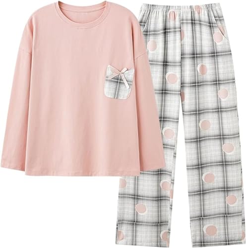 SZJIAHTM Zweiteiliger Pyjamas Loungewear Set Baumwolle Langarm Nachtwäsche Kinder Nachtwäsche Outfits Pyjama für Teenager Mädchen von SZJIAHTM