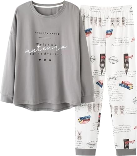 SZJIAHTM Zweiteiliger Pyjamas Loungewear Set Baumwolle Langarm Nachtwäsche Kinder Nachtwäsche Outfits Pyjama für Teenager Mädchen von SZJIAHTM