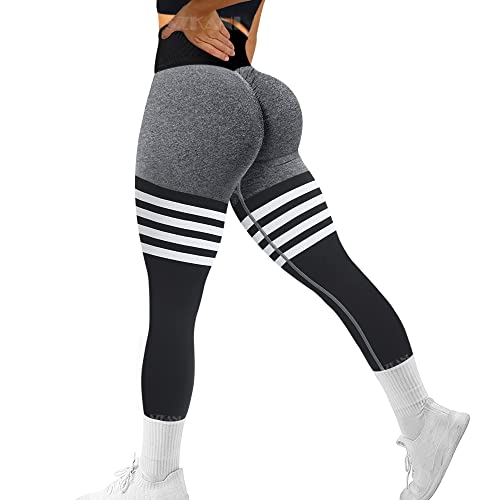 SZKANI Workout-Leggings für Damen, Scrunch Butt Lifting Leggings Booty Hohe Taille Yogahose Nahtlose Gym Strumpfhosen, 7 g, Grau, Groß SZKANI Workout-Leggings für Damen, Scrunch Butt Lifting Leggings Booty Hohe Taille Yogahose Nahtlose Gym Strumpfhosen, 7 g, Grau, Groß von SZKANI