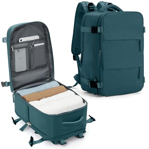 SZLX Großer Reiserucksack Damen,Ryanair Handgepäck 40x20x25 Rucksack 45x36x20 Easyjet mit USB anschluss Rucksack Wasserdicht Laptop Business Herren Reiserucksack Handgepäck Flugzeug mit Schuhfach von SZLX