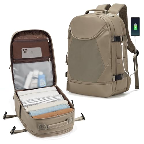 Ryanair Handgepäck 40x20x25 Rucksack Laptop Rucksack 14 zoll Wasserdicht,Reiserucksack Handgepäck Flugzeug 40x30x20 für Damen Schulmädchen Casual Travel Daypack mit USB Ladeanschluss & Laptopfach von SZLX