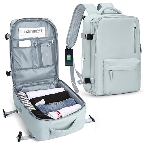 SZLX Easyjet Handgepäck 45x36x20 rucksack Ryanair 40x20x25 Untersessen Carry-Ons Frauen flugzeug Männer Reisen Rucksack Kabinengröße Laptop Rucksack mit Ladungshafen Schuhfach Blau S von SZLX