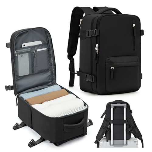 SZLX Ryanair Handgepäck 40x20x25 Rucksack für Flugzeug Untersitz Kabinentasche Damen Reiserucksack Handgepäck Flugzeug 40x20x25 Rucksack Wasserdicht Business Herren Travel Backpack Für 14-Zoll-Laptops von SZLX