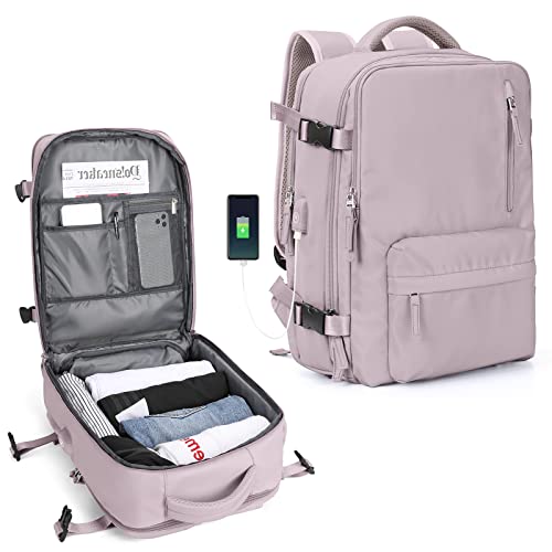 SZLX Easyjet Handgepäck 45x36x20 rucksack Ryanair 40x20x25 Untersessen Carry-Ons Frauen flugzeug Männer Reisen Rucksack Kabinengröße Laptop Rucksack mit USB Ladungshafen Schuhfach Purpur Rosa S von SZLX