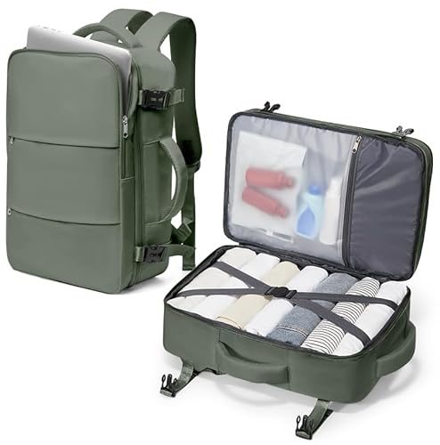 SZLX Großer Reiserucksack Damen, Ryanair Handgepäck 40x20x25 Handgepäck unter dem Sitz Easyjet Handgepäcktasche Rucksack für Flugzeug Handgepäcktasche Laptop Rucksack Fit 14 Zoll wasserdicht Männer von SZLX