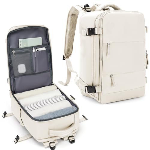 SZLX Großer Reiserucksack Damen,Ryanair Handgepäck 40x20x25 Rucksack 45x36x20 Easyjet Rucksack Wasserdicht Laptop Business Herren Reiserucksack Handgepäck Flugzeug mit Schuhfach von SZLX