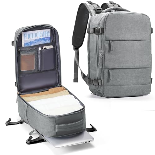 SZLX Handgepäck Rucksack 40x20x25 für Ryanair Reiserucksack Flugzeug Unter Sitzplatz Tasche Easyjet Handgepäck 45x36x20 Laptop Rucksack mit Schuhfach für Herren Damen Schulrucksack Jungen Teenager von SZLX