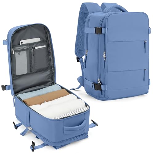 SZLX Großer Reiserucksack Damen,Ryanair Handgepäck 40x20x25 Rucksack Easyjet Cabin Bag Rucksack Wasserdicht Laptop Business Herren Reiserucksack Handgepäck Flugzeug mit Schuhfach von SZLX