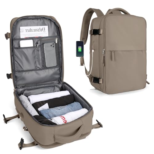 SZLX Kabinenbeutel für EasyJet 40x20x25 Travel Rucksack Frau Ryanair mit USB Port Flugzeug Rucksack Handgepäck Rucksack für Laptop Man Daypack Casual Ordner Rose S von SZLX